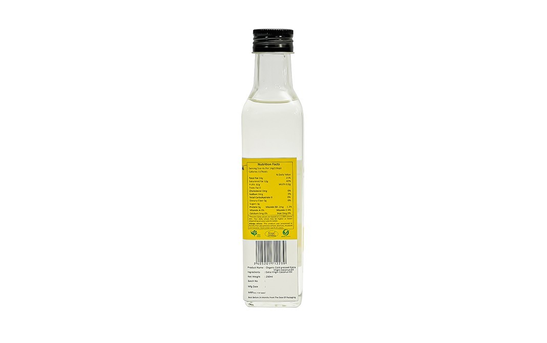 Kiwi Kisan Window Organic Cold Pressed Coconut Oil   Plastic Bottle  250 millilitre